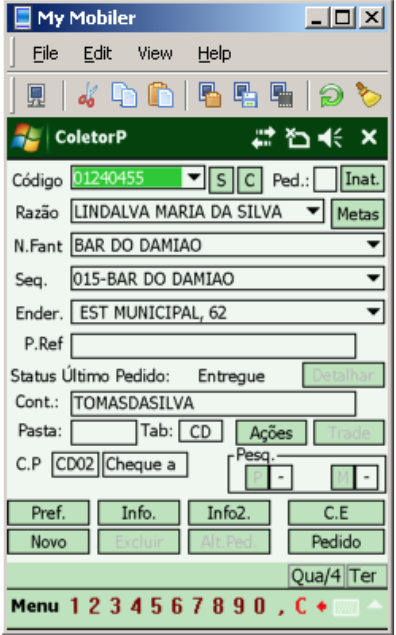 Sistema anterior ColetorP - tela 2