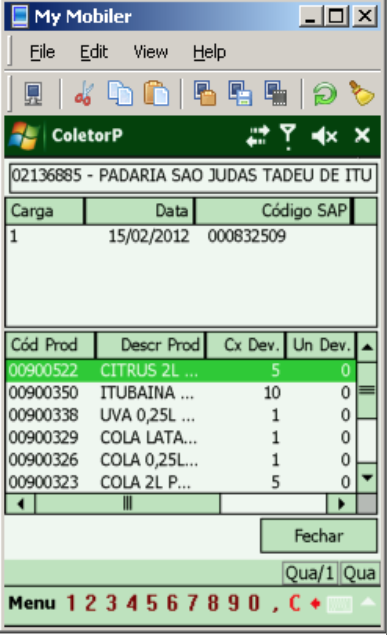 Sistema anterior ColetorP - tela 3