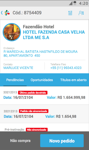 Detalhes do cliente