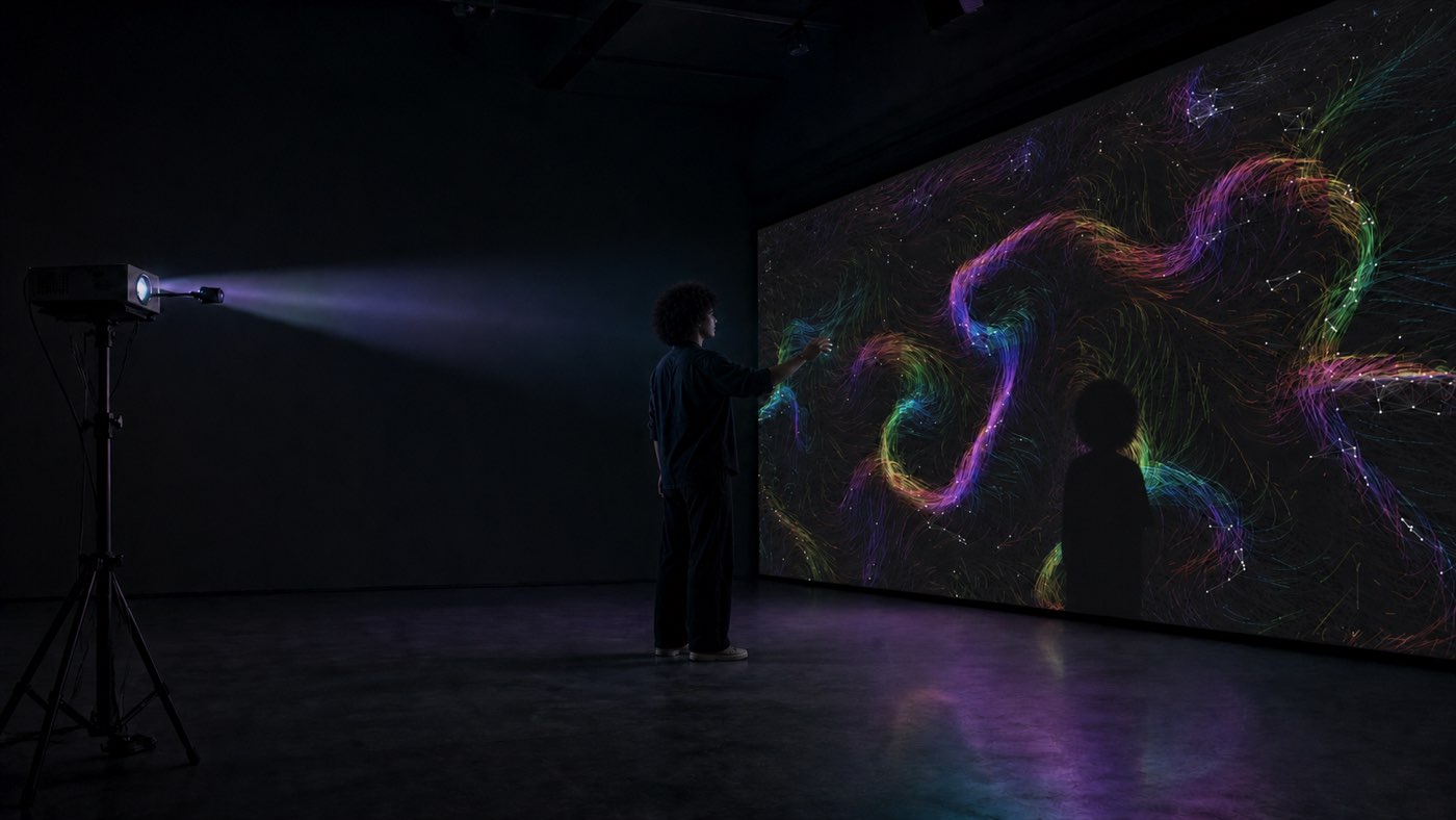 Estudo visual do estado de acúmulo em um espaço expositivo
