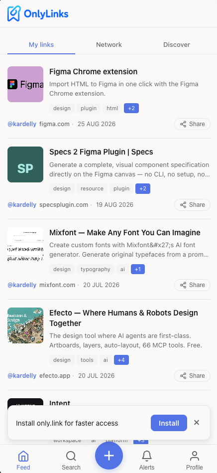Feed da PWA do OnlyLinks